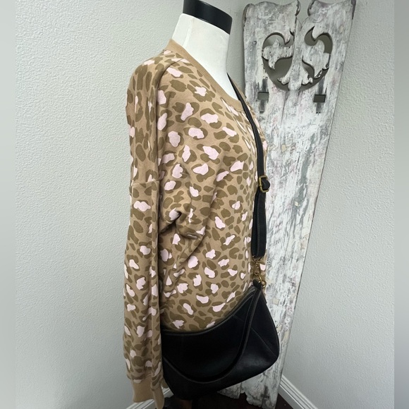 Fossil Black Leather Cross body Bag Purse - Picture 11 of 13